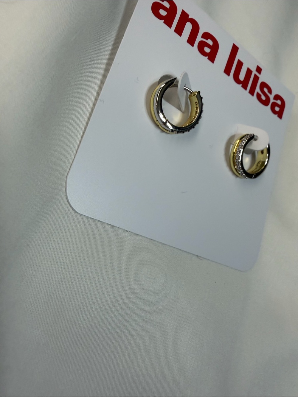 NWT Ana Luisa Asher Pave Huggie Earring - Picture 8 of 9